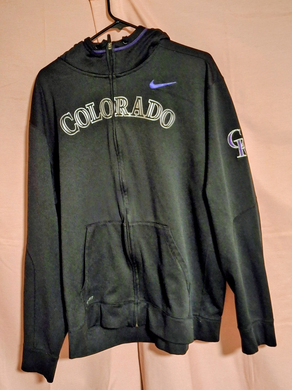 Nike Colorado Rockies MLB Therma-FIT Full-Zip Hoodie Men's Black & Purple